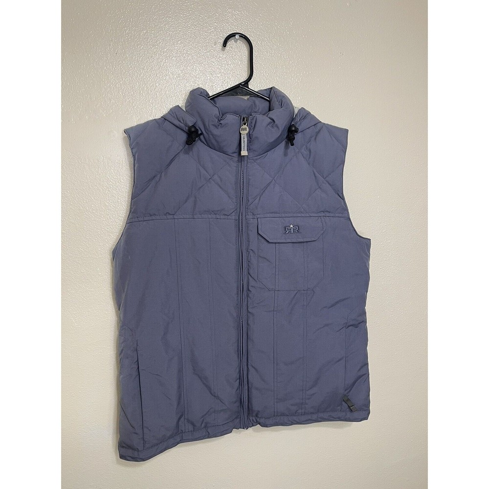 Burton Women’s Ski Puffer Vest Zip Hooded Medium Light Blue